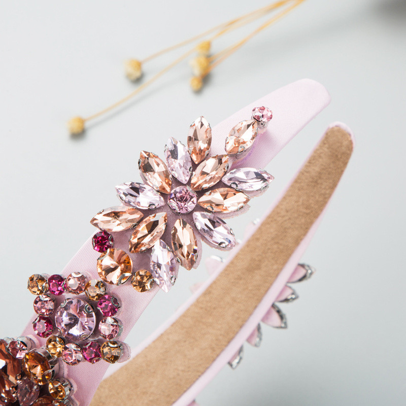 Fashion Baroque Shiny Color Glass Drill Headband Simple Temperament Hairband with Wide Edge Hair Accessories - Image 4