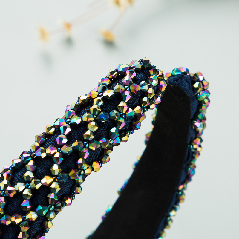 Fashion Elegant Handmade Beaded Crystal Sponge Headband Baroque Style Personality Trendy Headband Hairpin - Image 4