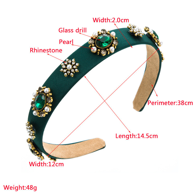 Retro Glass Drill Pearl Headband Female Baroque Thin Edges Headwear Hair Accessory Fashion - 图片 4
