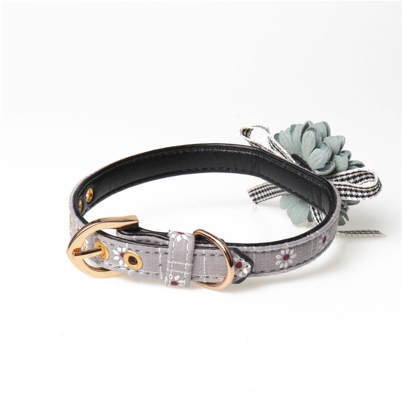 Dog Cat Puppy Collar Adjustable Leather Flower Necklace Bow Tie Neckerchief - 图片 8