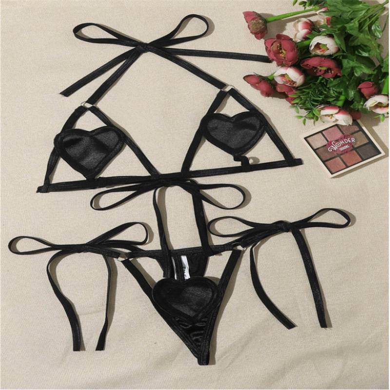 Womens Sexy Lingerie Lace Top Bra Ladies Thong Underwear Set Nightwear Sleepwear - Image 6