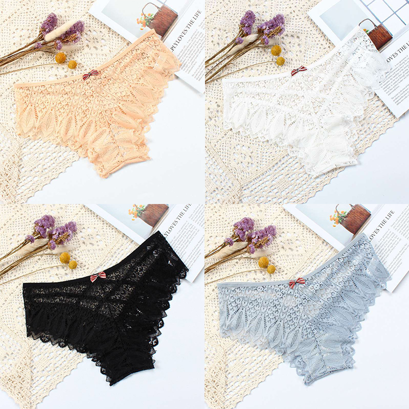 New Panties Women Lace Underwear Sexy Low-Waist Briefs Hollow Out G String Underpant Solid Comfortable Female Lingerie - 图片 13