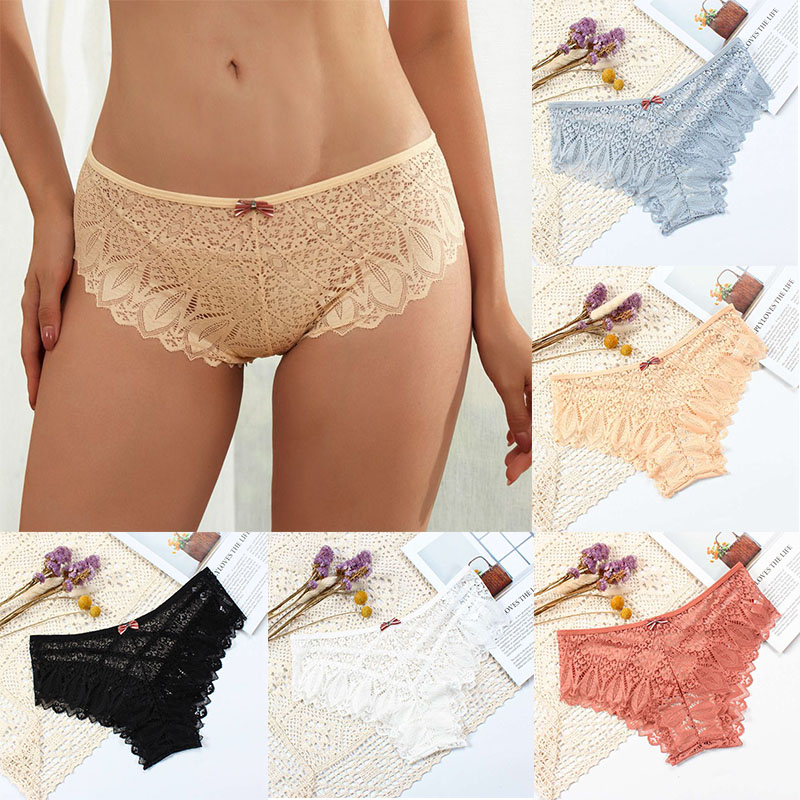 New Panties Women Lace Underwear Sexy Low-Waist Briefs Hollow Out G String Underpant Solid Comfortable Female Lingerie - 图片 17