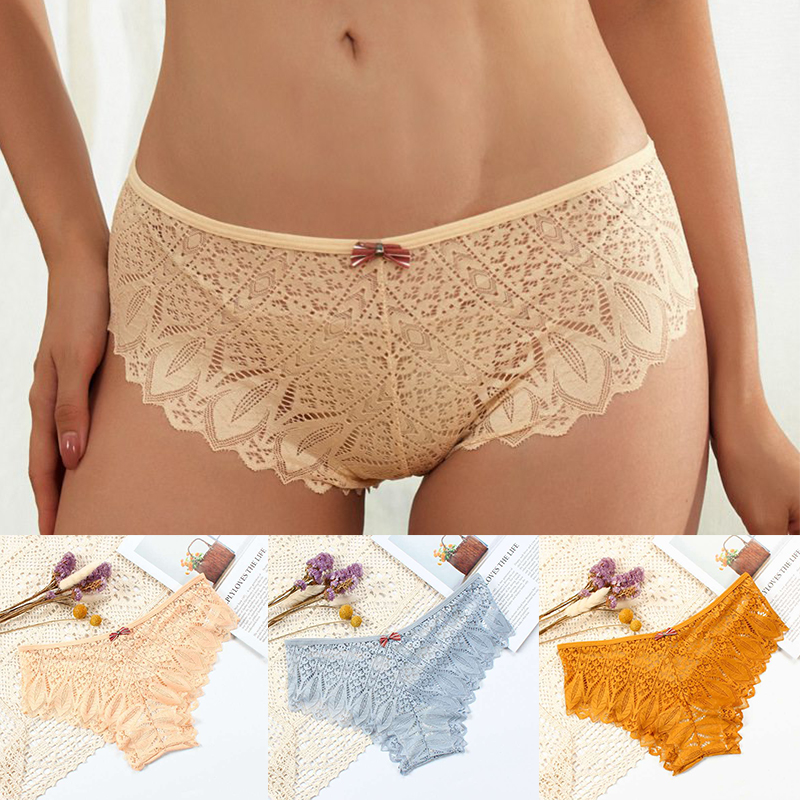 New Panties Women Lace Underwear Sexy Low-Waist Briefs Hollow Out G String Underpant Solid Comfortable Female Lingerie - 图片 15