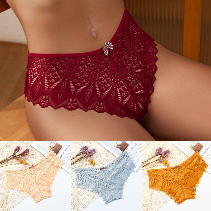 New Panties Women Lace Underwear Sexy Low-Waist Briefs Hollow Out G String Underpant Solid Comfortable Female Lingerie - 图片 16