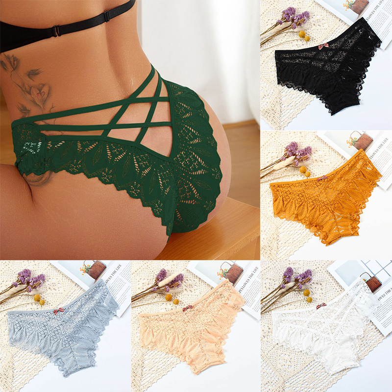 New Panties Women Lace Underwear Sexy Low-Waist Briefs Hollow Out G String Underpant Solid Comfortable Female Lingerie - 图片 18