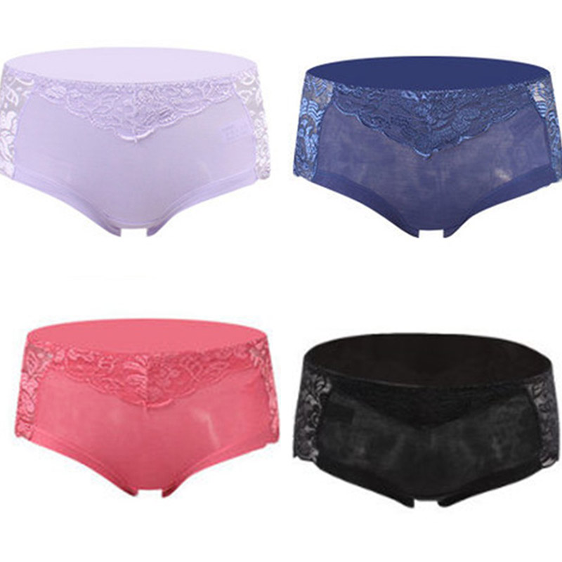 Women's Cotton Underwear Panties Sexy Lace Mid-Waist Hollow Female Briefs Hip Lift Underpants For Lady Plus Size Lingerie - 图片 21