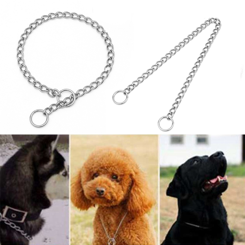 Stainless Steel Dog Choke Collar Metal Chain Slip Pet Training Walking Choker UK - 图片 9