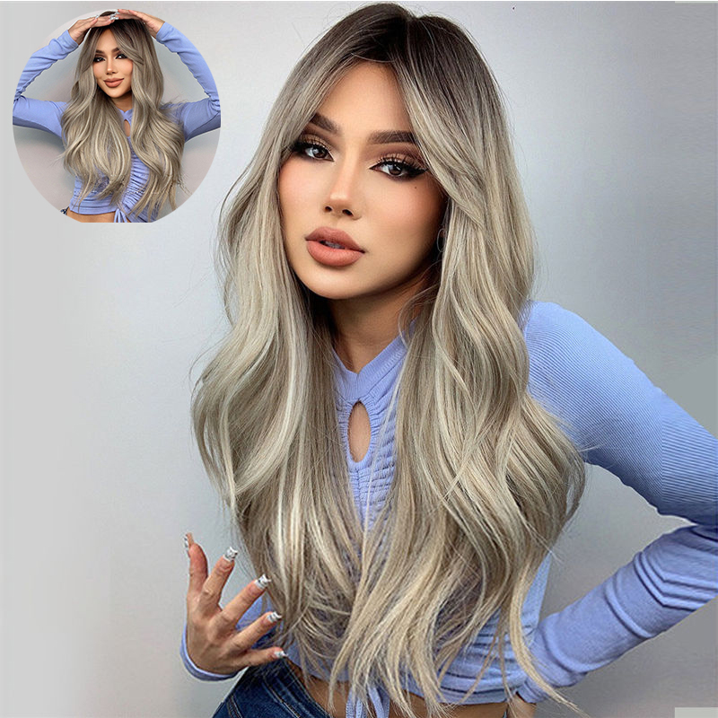 Wig Women's Long Hair Fluffy Fashion Makeup Wig Big Wave Long Curly Hair - Image 7