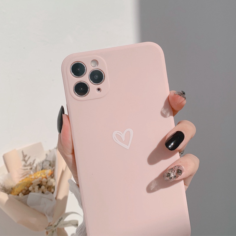 silicone soft heart phone case for iphone 12 mini 13 11 Pro Max XR X XSMAX 7 8 Plus case candy color pink funda cover Shockproof - Image 5
