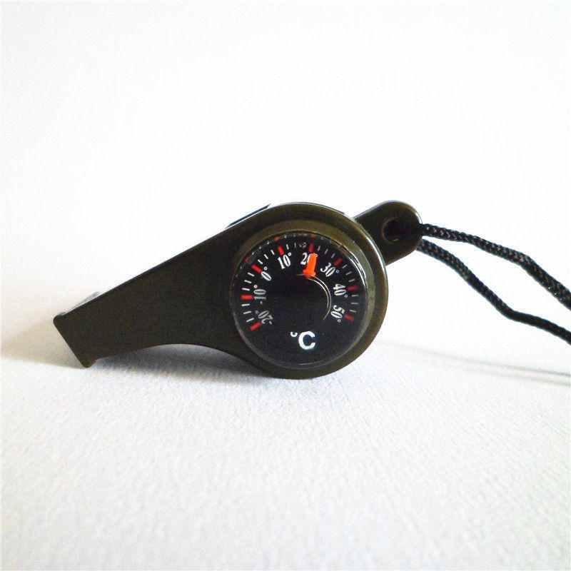 2PC Three in One Life-Saving Whistle with Lanyard Thermometer Compass Outdoor Multifunctional Whistle - 图片 7