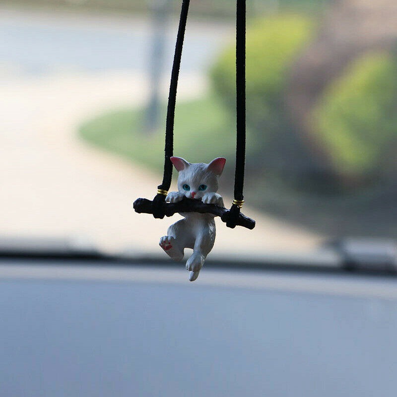 Car Pendant Creative Cute Branch Cat Rearview Mirror Pendant Car Interior Decor - Image 4