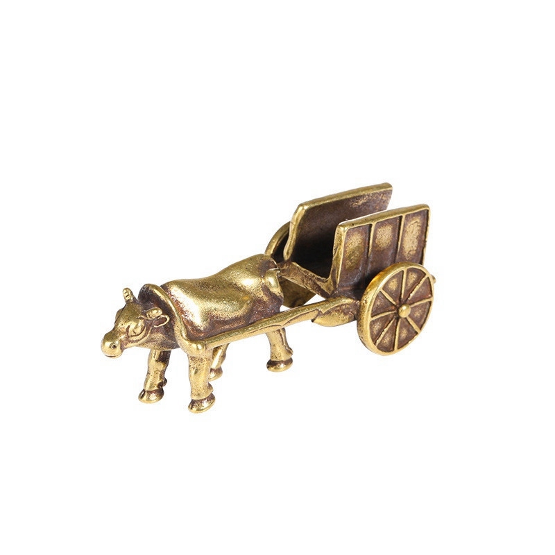 1Pcs Mini Portable Retro Brass Bull Statue Sculpture Home Office Desk Decorative Hand Toy Gift - 图片 5