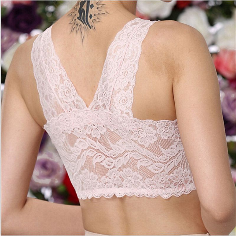 Sexy Bra Breathable Comfortable Full Lace Binding Sleep Underwear Women's Vest-Style Wireless Sports Bra - 图片 10