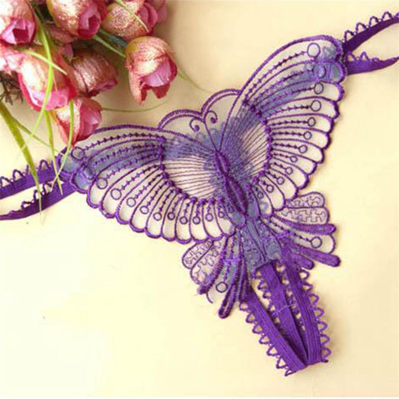 Women Sexy Lace String Panties Black Butterfly Hollow Bow Cute Thongs Lady Seamless Crotch Fashion Underwear Lingerie G-Strings - 图片 5