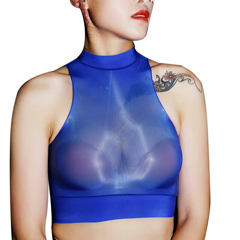 Women Sexy See Through Mesh Sheer Tank Crop Top Vest T-Shirt Blouse Tee Tops UK. - 图片 11