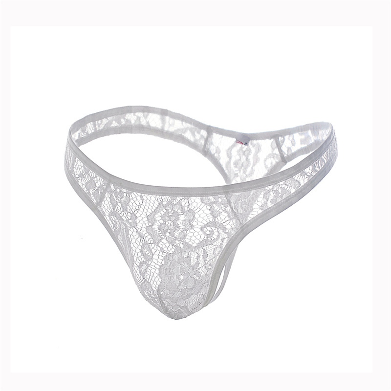 Men's Thong Low Waist Lace Transparent Sexy Underwear Sexy T-Type Pants Gay Underwear - Image 5