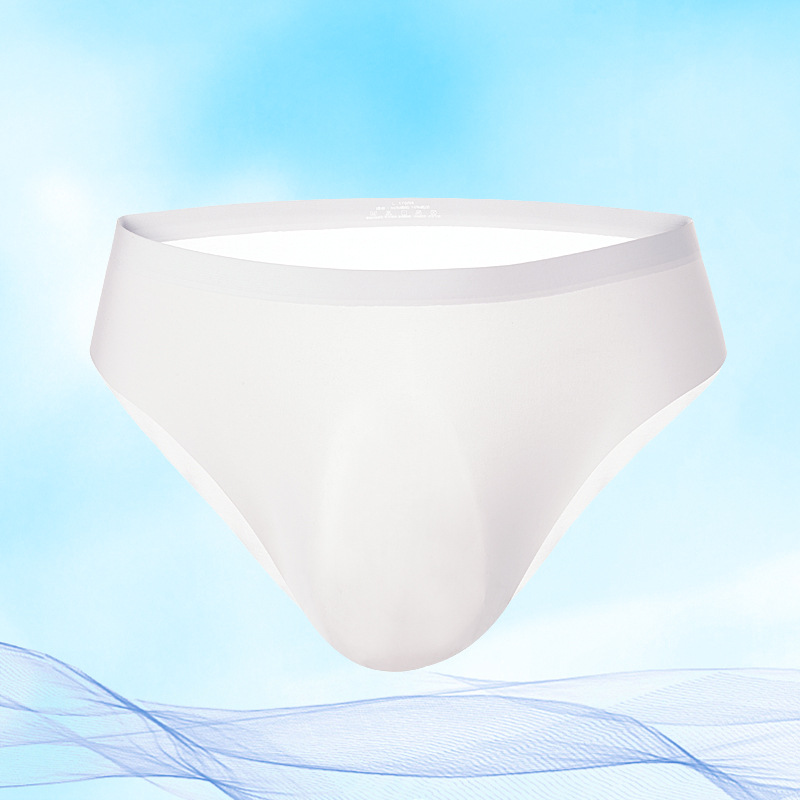 Stable Supply Seamless Men Ice Silk Briefs Men's Ultra-Thin One-Piece 3D Convex Film Shorts Sexy Live Broadcast Summer - 图片 5