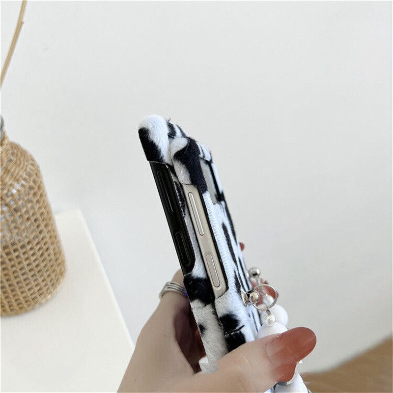 Cow Winter Fur Shockproof Hard Back Phone Case Cover For Samsung Galaxy Z Flip 3 - Image 5