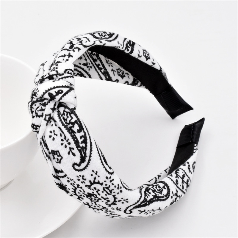 Knitted Retro Baroque Headband National Style Fabric Cross Headband Female Yoga Hair Accessories - 图片 6