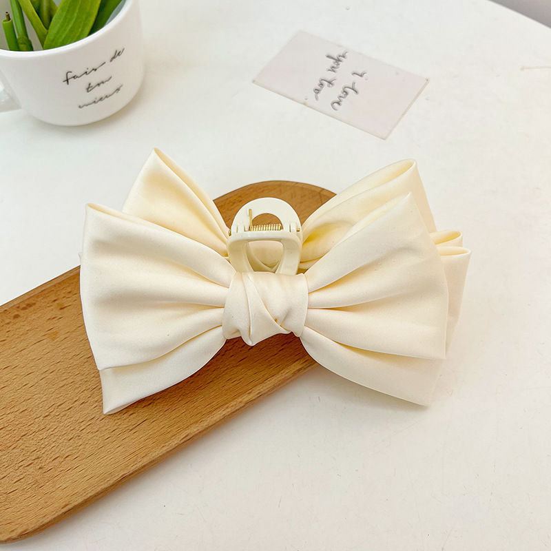 Solid Color Double-Sided Big Bow Hair Claw Headdress Shark Clip Barrettes Fashion Women - Image 13
