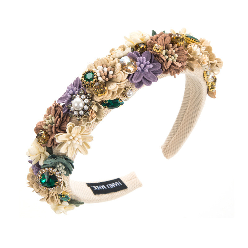 Fashion Baroque Style Flower Pearl Headband Female Hair Accessories Hair Ornaments - Image 5