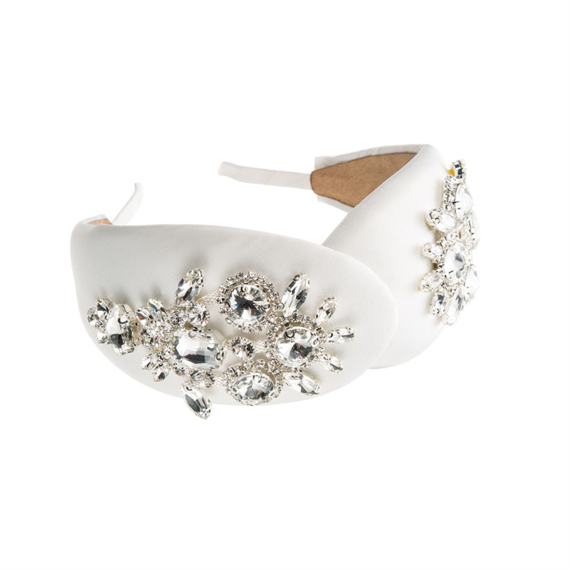 Fashion Baroque Super Flash Glass Drill Light Luxury Headband Wide Edge Hair Accessory - 图片 5