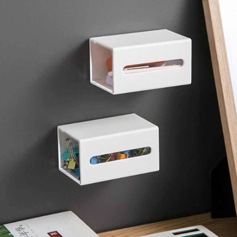 Wall Mounted Storage Box Bathroom Cosmetic Cotton Swabs Jewelry Storage Box ~~ - 图片 5
