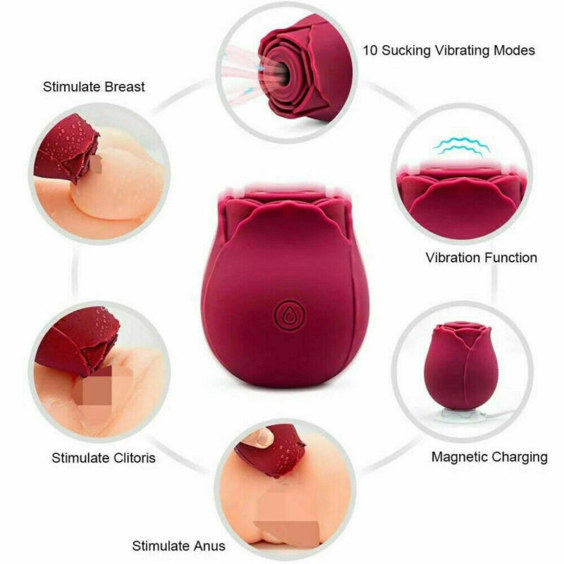 Rose Sucking Vibrator Clit Sucker Female Dildo G spot Massager Sex Toy for Women - 图片 24