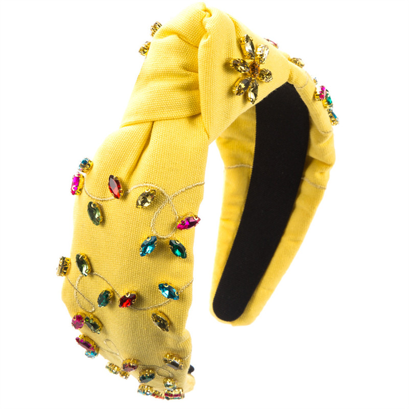 Fashion Baroque Headband Female Glass Charms Gemstones Sequins Hair Accessory - 图片 11