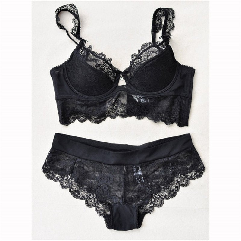 WOMEN UNDERWEAR SEXY LACE PUSH UP LINGERIE BRA SET KNICKERS BRIEFS 32-38B - 图片 12