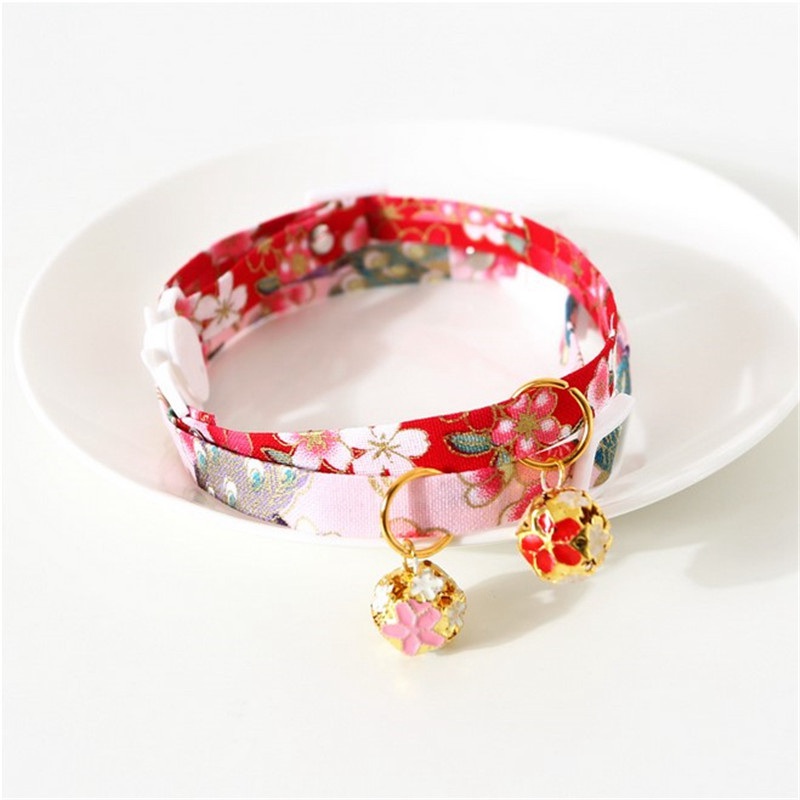 Cat Dog Collar Cute Japanese/Chinese Style With Bell & Adjustable Strap - 图片 8
