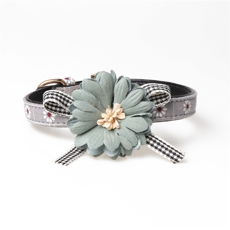 Dog Cat Puppy Collar Adjustable Leather Flower Necklace Bow Tie Neckerchief - 图片 6