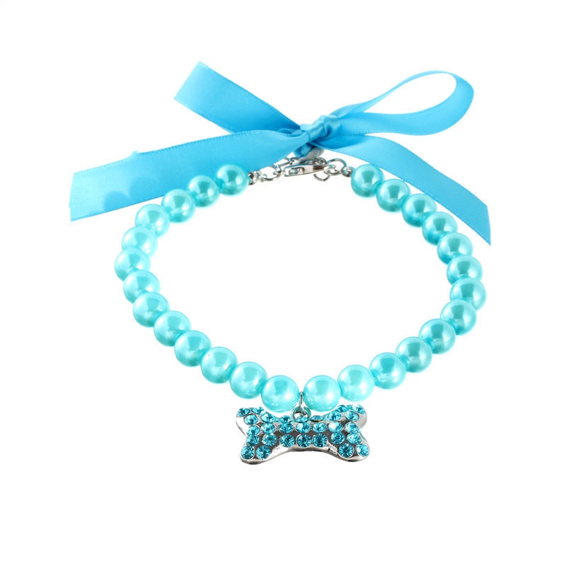 Imitation Pearl Cute Dog Necklace Pet Collar Accessories Jewelry Neck Chain For Small Dogs Large Dog Cats 5 colors - Image 5