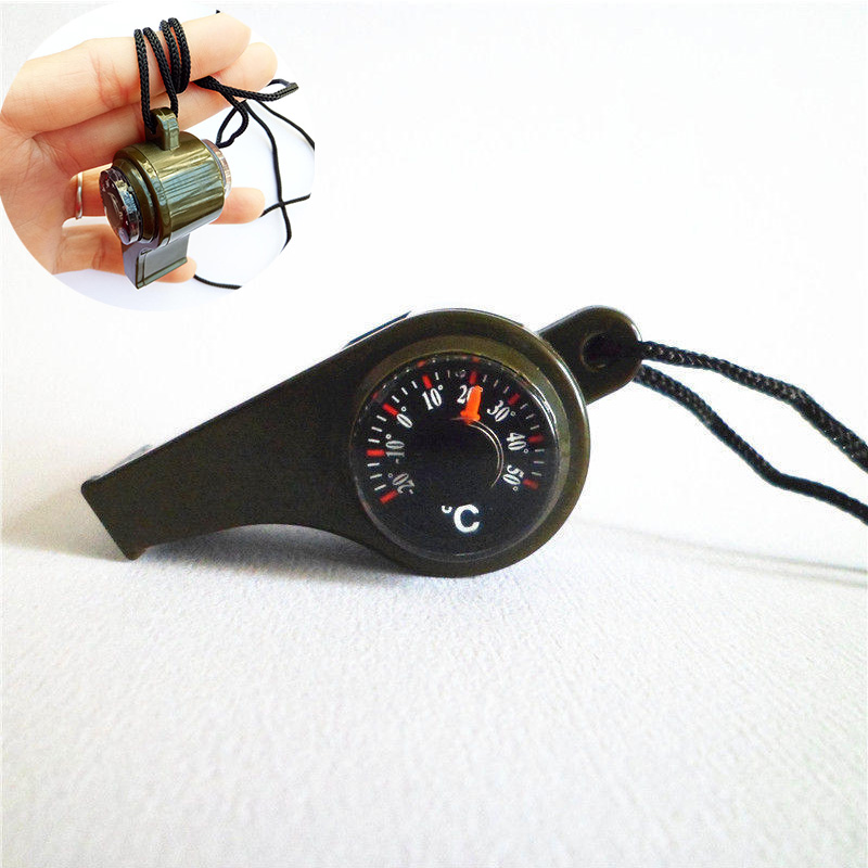 2PC Three in One Life-Saving Whistle with Lanyard Thermometer Compass Outdoor Multifunctional Whistle - 图片 12