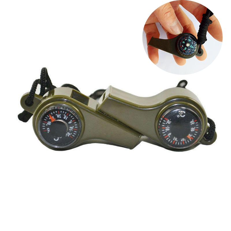 2PC Three in One Life-Saving Whistle with Lanyard Thermometer Compass Outdoor Multifunctional Whistle - 图片 16