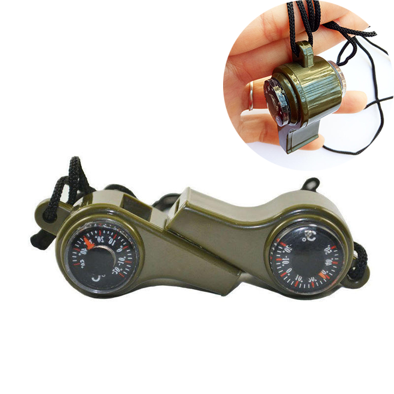 2PC Three in One Life-Saving Whistle with Lanyard Thermometer Compass Outdoor Multifunctional Whistle - 图片 15