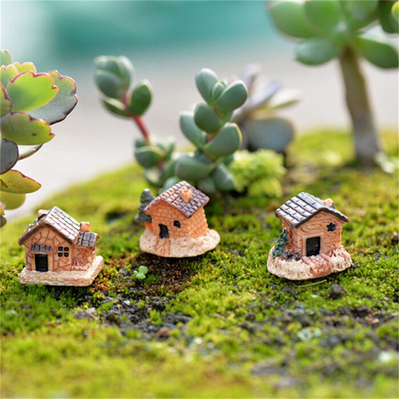 3pc Mini Small House Cottages DIY Toys Crafts Figure Fairy Garden Ornament Landscape Decor - Image 12