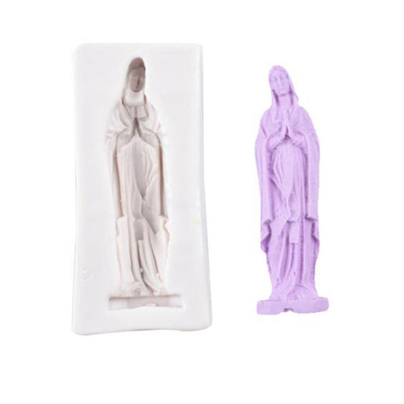 Silicone Mould Virgin Mary 3D Mold Soap Moulds Fondant Cake Decor Baking Tools
