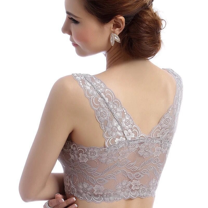 Sexy Bra Breathable Comfortable Full Lace Binding Sleep Underwear Women's Vest-Style Wireless Sports Bra - 图片 11