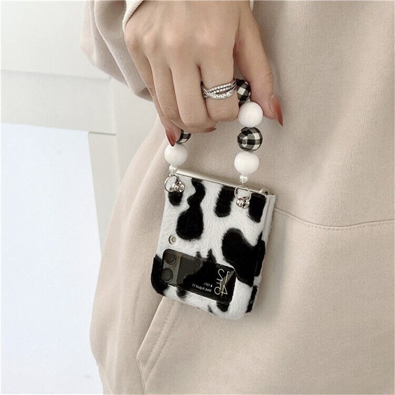 Cow Winter Fur Shockproof Hard Back Phone Case Cover For Samsung Galaxy Z Flip 3 - Image 6