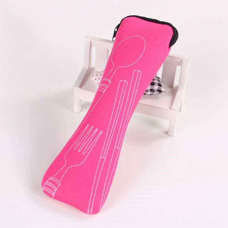 Portable Tableware Bag Cutlery Bag Dinner Set Travel Packaging Storage Box Dinnerware Picnic Fork Spoon Bag Without Dinnerware - 图片 6