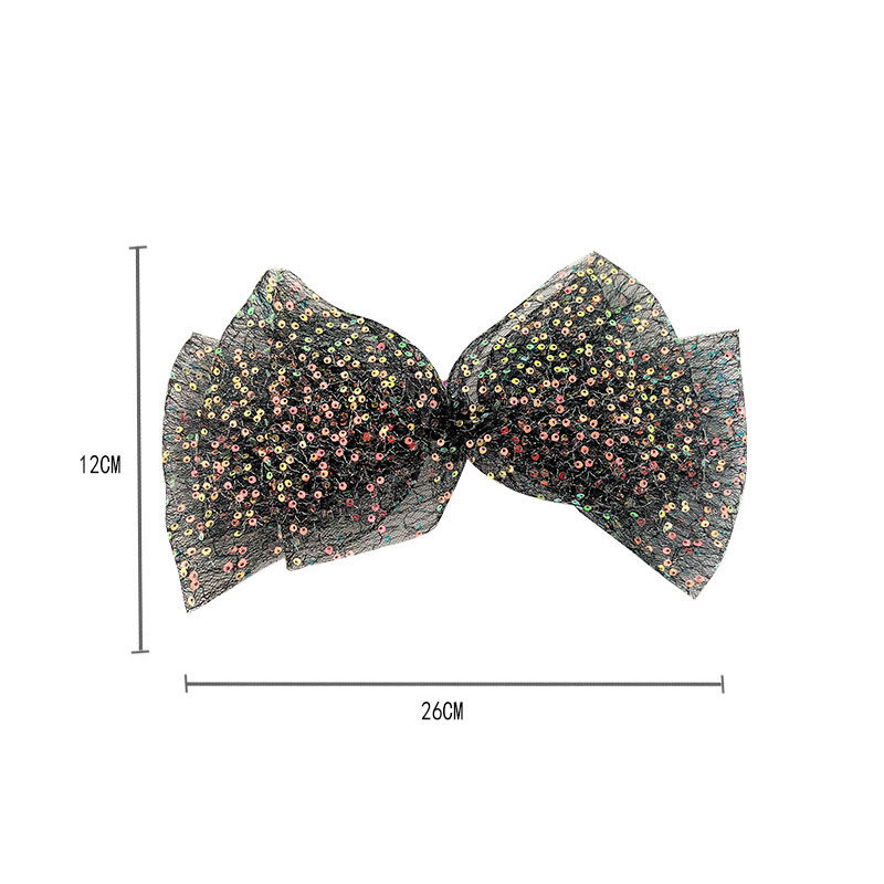 Summer Mesh Bow Barrettes Headdress Head Flower Hairpin Sequined Clip Hair Accessory - Image 5