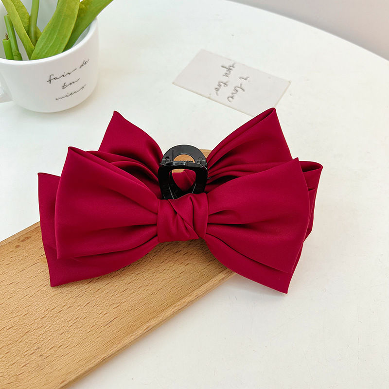 Solid Color Double-Sided Big Bow Hair Claw Headdress Shark Clip Barrettes Fashion Women - Image 14