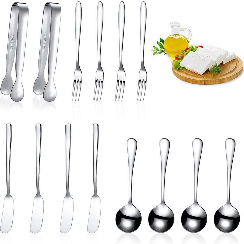 12Pcs/Set столовые приборы Cutlery Western Dessert Cutlery Ice Cream Spoon Long Handle Tableware Christmas Party Supplies - 图片 4