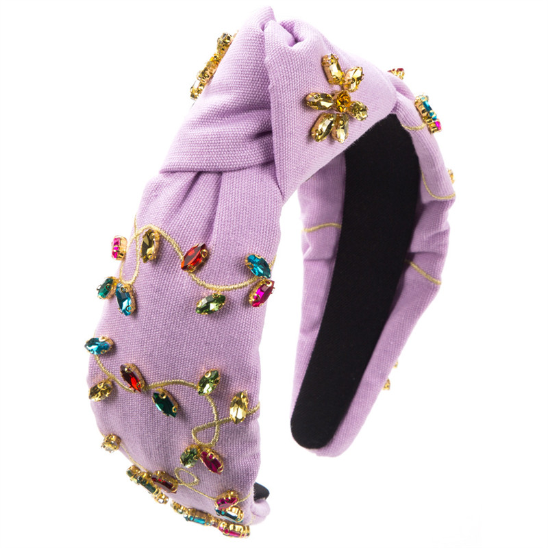 Fashion Baroque Headband Female Glass Charms Gemstones Sequins Hair Accessory - 图片 12