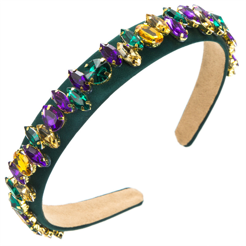 Fashion Headband Female Baroque Personality Shaped Colorful Crystals Temperament Party Hair Accessories - 图片 6