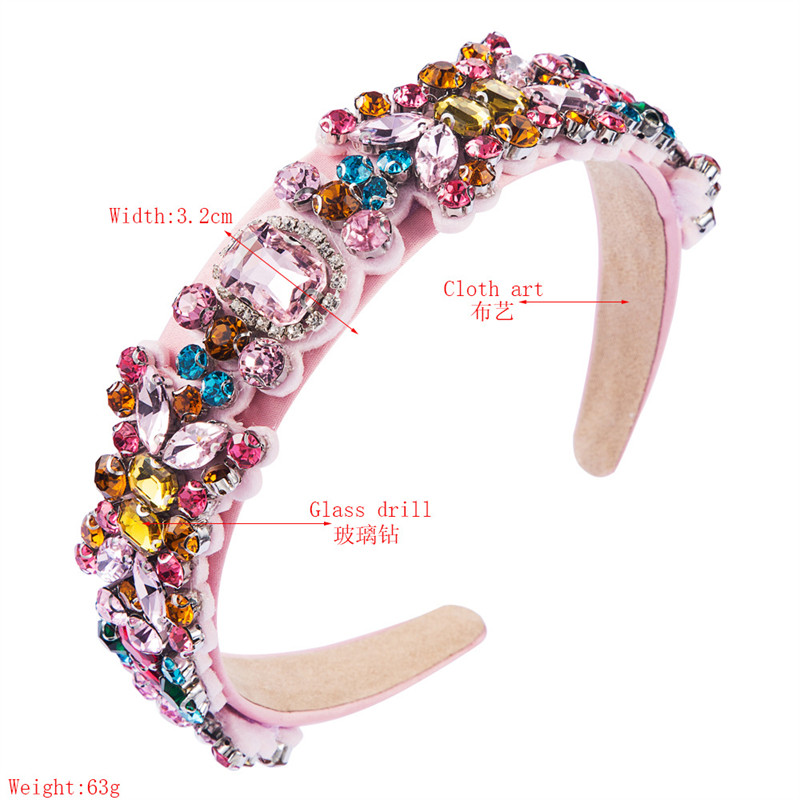 Women's Outdoor Baroque Retro Headband Colorful Rhinestone Full Diamond Headdress Fashion - Image 9