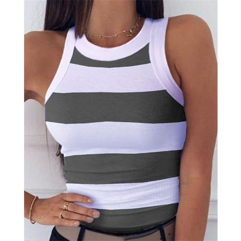 Cross-Border Digital Women's Printed Wear round Neck I-Shaped Vest Sexy Summer XINGX Printed Vest Top for Women - 图片 14