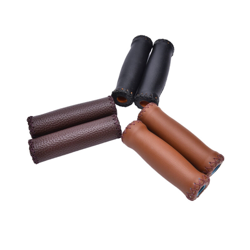 Vintage Artificial Leather Cycling Road Mountain Bike Handlebar Grip End - Image 4